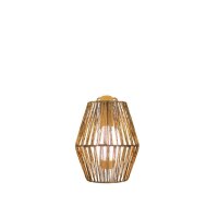 LED Wandlampe kabellos IP54 H: 24,5 cm Rattan außen...