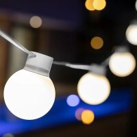 LED Lichterkette au&szlig;en Wei&szlig; IP44 3000K 5m Stecker Kabel