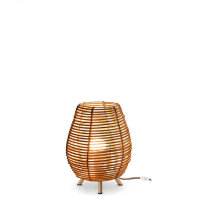 Tischlampe Rattan E27 H: 32,5 cm Dreibein Boho TOKI