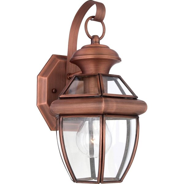 Außenwandleuchte Vintage Stahl Glas IP44 E27 in Kupfer
