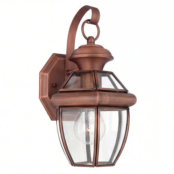 Außenwandleuchte Vintage Stahl Glas IP44 E27 in Kupfer