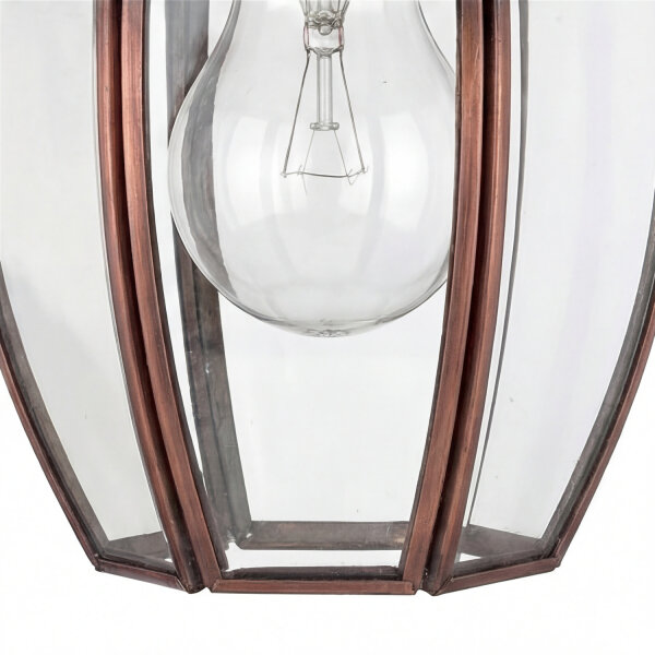 Außenwandleuchte Vintage Stahl Glas IP44 E27 in Kupfer