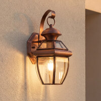 Außenwandleuchte Vintage Stahl Glas IP44 E27 in Kupfer