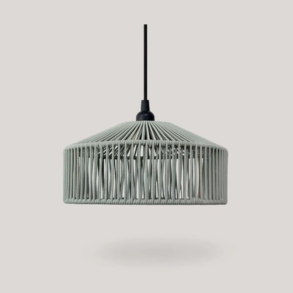 Pendelleuchte außen IP54 Seil Lampenschirm E27 Ø 30 cm Grün