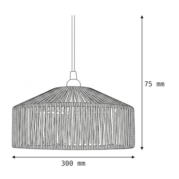 Hängelampe außen E27 IP54 D: 30 cm Seil Lampenschirm