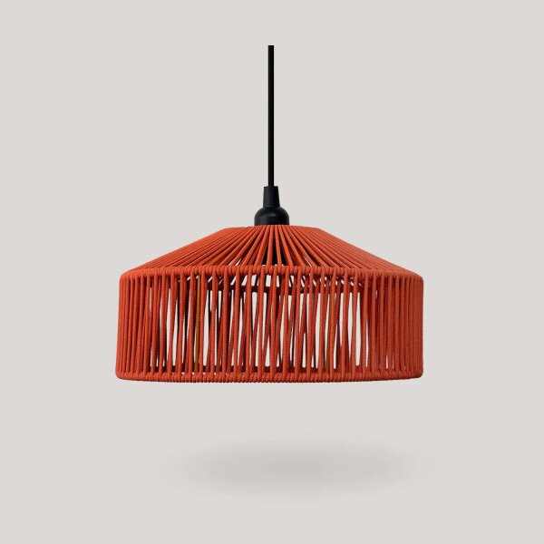 Hängeleuchte außen E27 IP54 Ø 30 cm in Terracotta Seilschirm