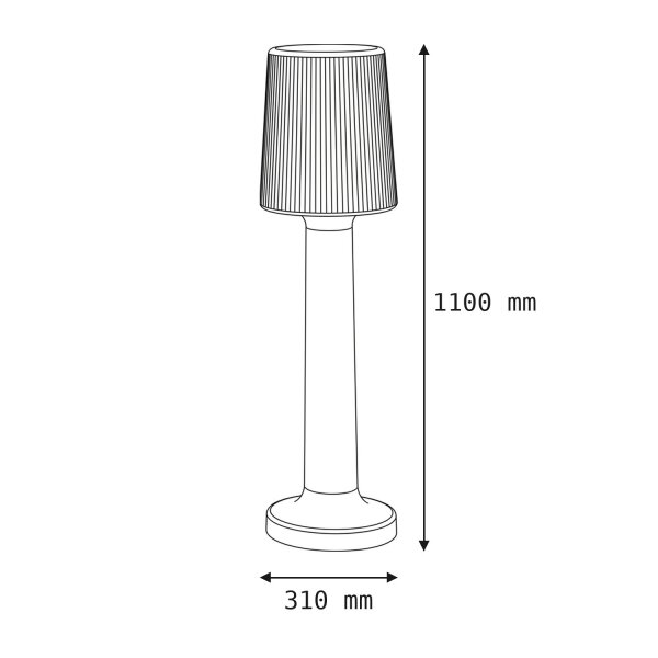 LED Stehleuchte außen 110 cm Weiß IP65 2700 K Kabel Stecker