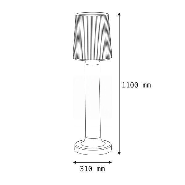 LED Außenlampe 110 cm Stecker Kabel IP65 6000 K 1600 lm