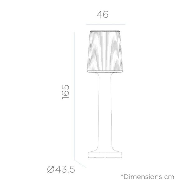 LED Außenleuchte kabellos Akku 165 cm IP65 Farbwechsel Dimmer