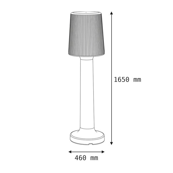 LED Außenleuchte kabellos Akku 165 cm IP65 Farbwechsel Dimmer