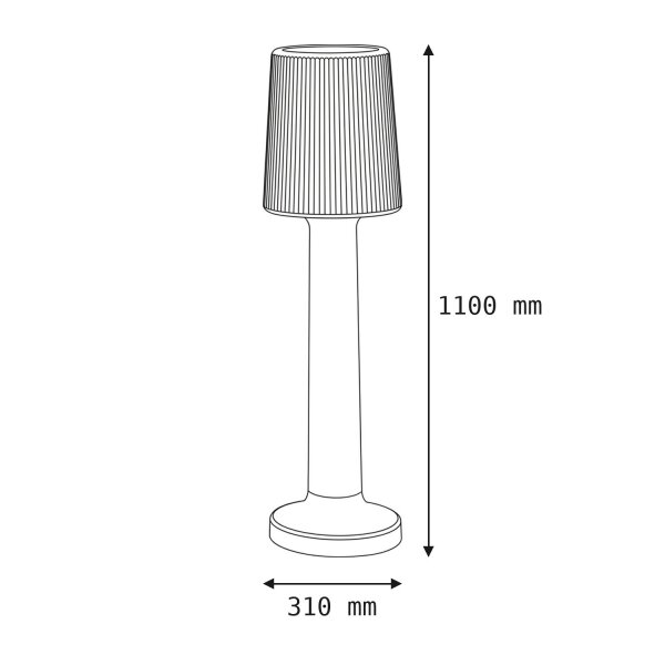 LED Stehleuchte außen Akku 100 cm IP65 Farbwechsel Dimmer