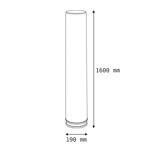 LED Stehleuchte außen Weiß 165 cm IP65 4000 K Stecker Kabel