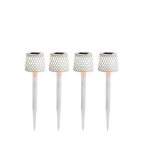 LED Außenlampe Erdspieß 4er Set Weiß...