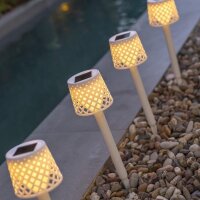 LED Außenlampe Erdspieß 4er Set Weiß...