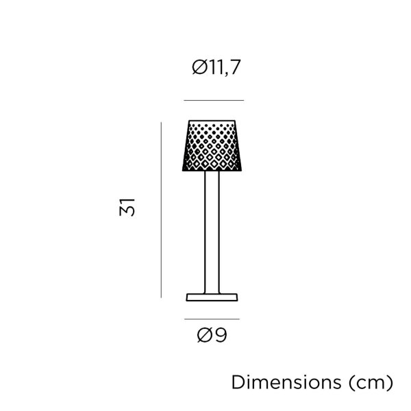 Tischleuchte LED Touch IP44 31cm Anthrazit 3000K tragbar