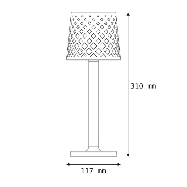 Tischleuchte LED Touch IP44 31cm Anthrazit 3000K tragbar