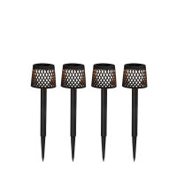 LED Gartenleuchte Erdspieß 4er Set Solar Akku IP44...