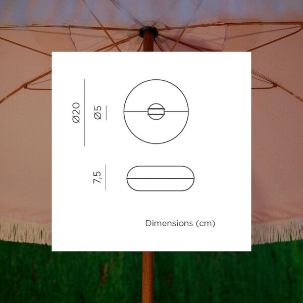 LED Sonnenschirmleuchte Ø 20 cm Farbwechsel RGBWW Akku