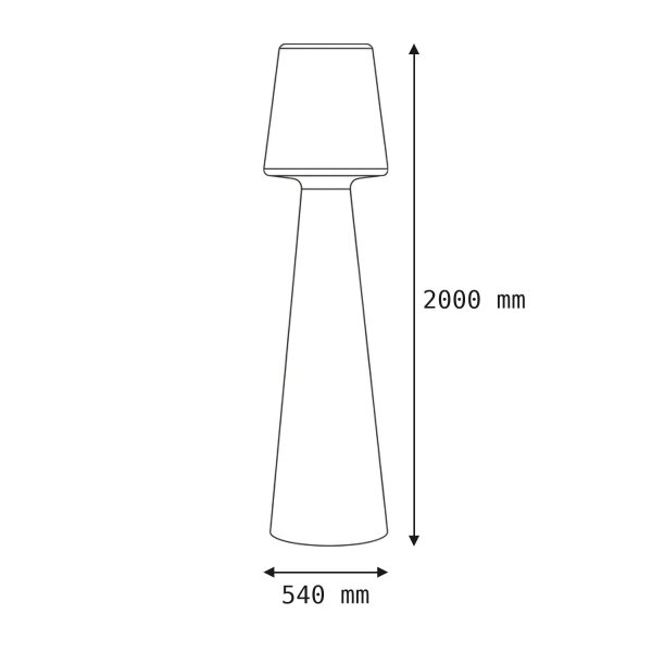 LED Dekolampe außen 200 cm hoch IP65 Stecker Kabel 6000 K