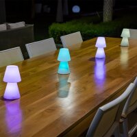 LED Tischleuchte außen kabellos Dimmer Farbwechsel...