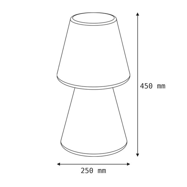 Tischlampe außen 45 cm IP65 Weiß E27 Stecker Kabel 6000K