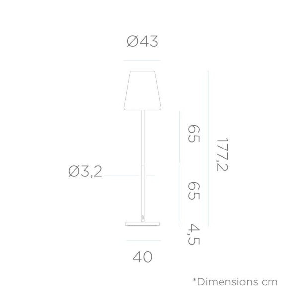 LED Stehleuchte außen 177 cm IP65 Farbwechsel Stecker Kabel