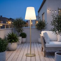 LED Stehlampe Solar 119cm Farbwechsel Dimmer Messing...