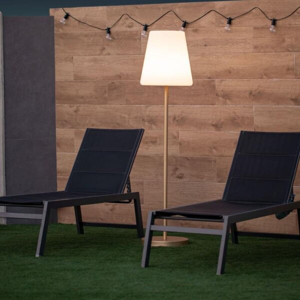 LED Außenleuchte Solar 177 cm Messing Weiß IP65
