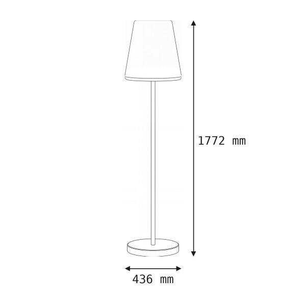 Solar Stehleuchte LED 177 cm Farbwechsel Dimmer Rosa Weiß IP65