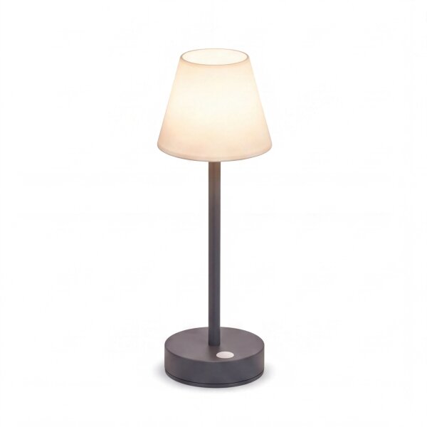 LED Tischlampe Anthrazit kabellos 32cm IP65 IP44 Touch Outdoor