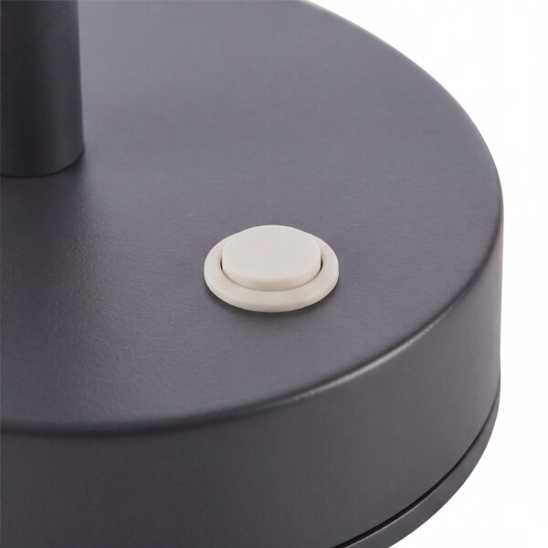 LED Tischlampe Anthrazit kabellos 32cm IP65 IP44 Touch Outdoor