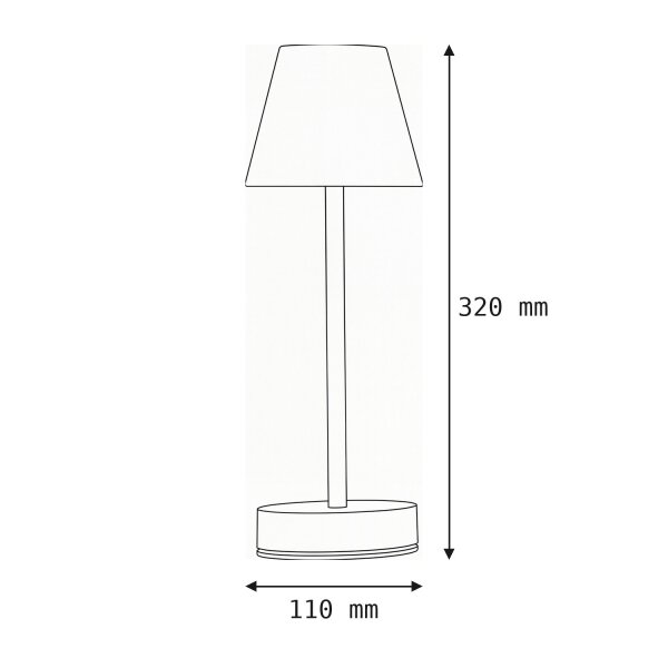 LED Tischlampe kabellos Touch Dimmer 32 cm IP44 Weiß 4000K