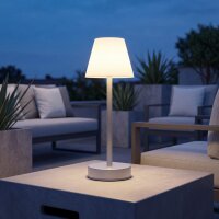 LED Tischleuchte außen kabellos 32 cm Touch Dimmer...
