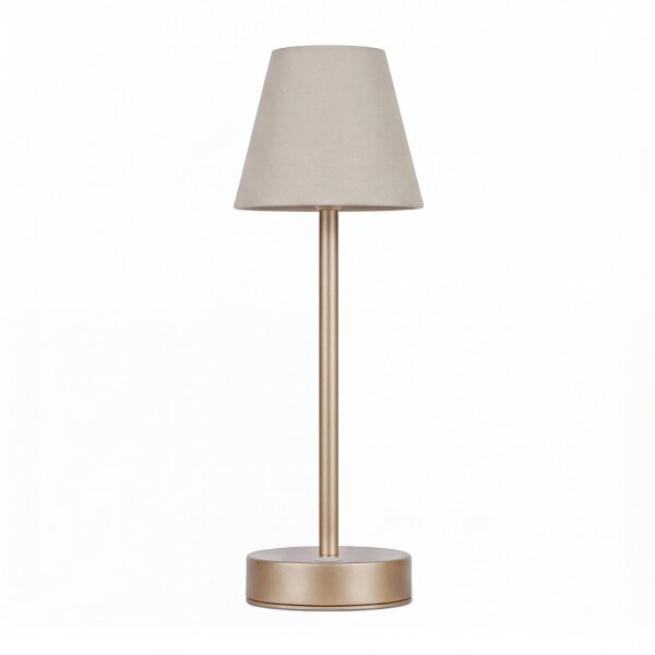 LED Tischlampe tragbar Touch Dimmer 32cm IP44 in Messing Weiß