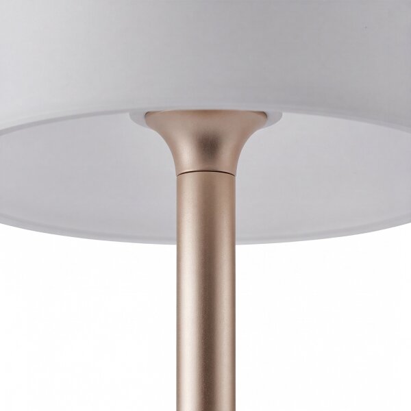 LED Tischlampe tragbar Touch Dimmer 32cm IP44 in Messing Weiß