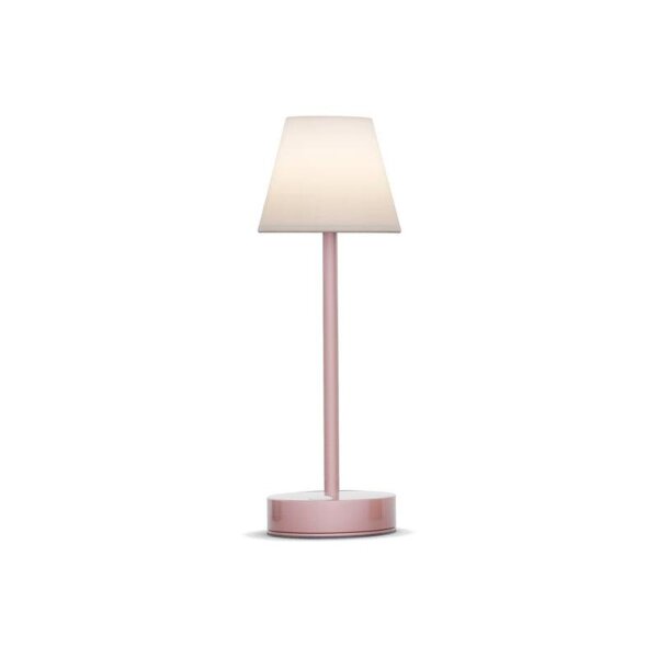 LED Tischleuchte kabellos Touch Dimmer 32 cm IP44 Rosa Weiß