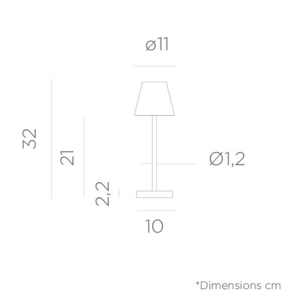 LED Tischleuchte kabellos Touch Dimmer 32 cm IP44 Rosa Weiß