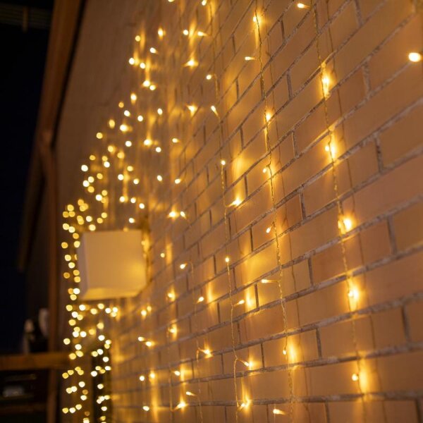 LED Lichtervorhang außen mit Stecker IP44 2700 K 3 x 2 m