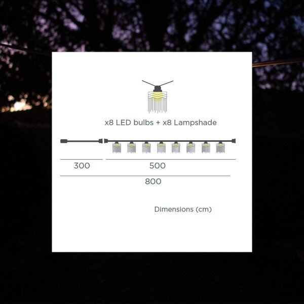 LED Solarlichterkette 5m lang 2700 K warmweiß IP44 Weiß