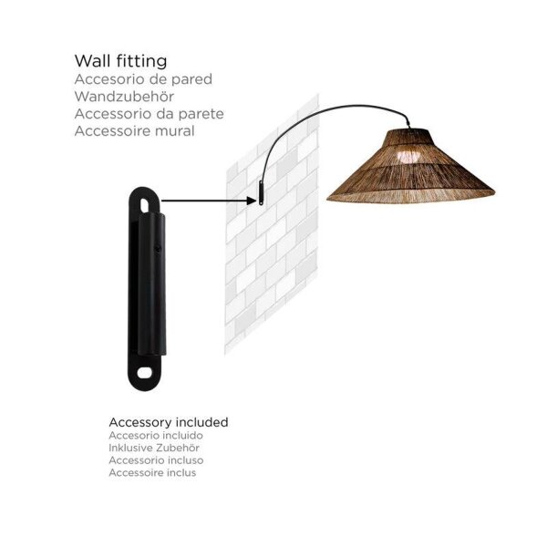 LED Außenlampe Akku 155 cm 2-in-1 IP54 Seegras Metall