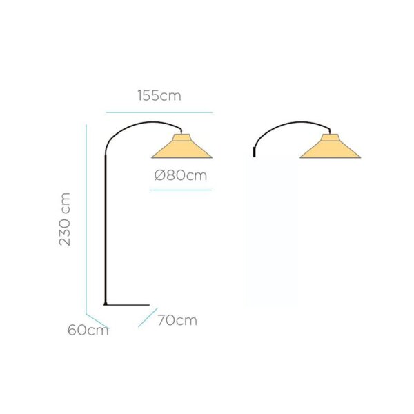 LED Außenlampe Akku 155 cm 2-in-1 IP54 Seegras Metall
