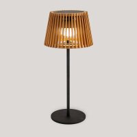 Tragbare LED Tischleuchte Solar Holz Metall 36 cm IP54 2700K
