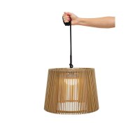 Pendelleuchte außen LED Akku Holz Ø 39 cm...