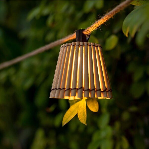 LED Lichterkette mit Stecker 5m IP44 2200K Bambus Outdoor