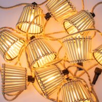 LED Solarlichterkette 5m lang IP44 2200 K Bambus Schirme