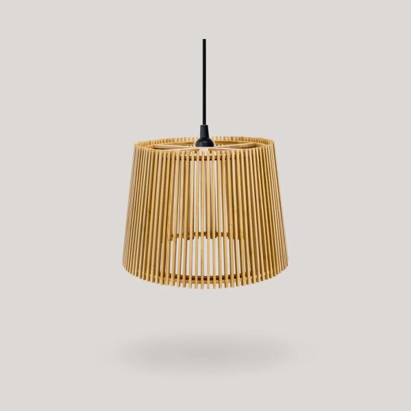 Außen Hängeleuchte Holzschirm E27 IP44 Ø 39 cm YOKKA