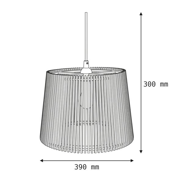 Außen Hängeleuchte Holzschirm E27 IP44 Ø 39 cm YOKKA