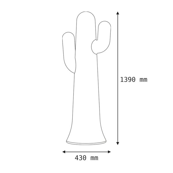 LED Stehlampe außen 139 cm Stecker Kabel IP65 6000 K Kaktus