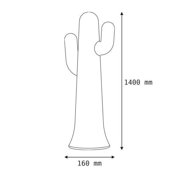 LED Außenleuchte Kaktus Garten Weiß 140 cm IP65 Stecker Kabel