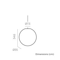LED Hängeleuchte Kugelschirm Ø 35 cm IP44...